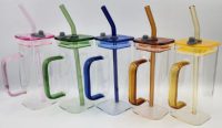 12oz square glass tumblers 5 colors